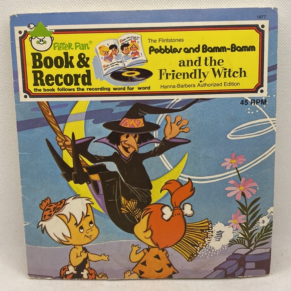 The Flintstones Pebbles and Bamm-Bamm and the Friendly Witch Book & Record 1977 - Picture 2 of 15